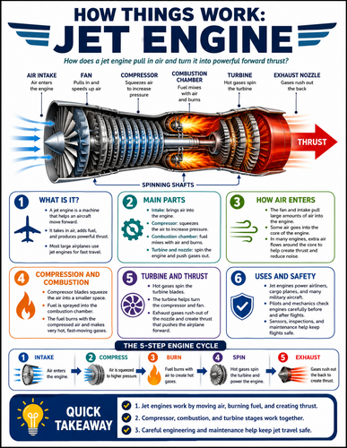 Jet Engine I How Things Work I Infographic