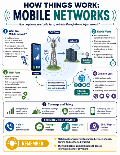 Mobile Networks I How Things Work I Infographic