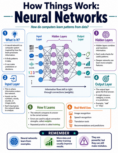 Neural Networks I How Things Work I Infographic
