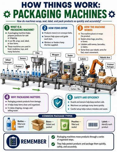 Packaging Machines I How Things Work I Infographic