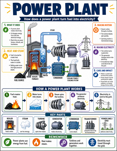Power Plant I How Things Work I Infographic