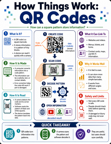 QR Codes I How Things Work I Infographic