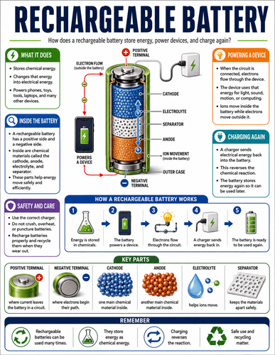 Rechargeable Battery I How Things Work I Infographic