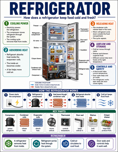 Refrigerator I How Things Work I Infographic