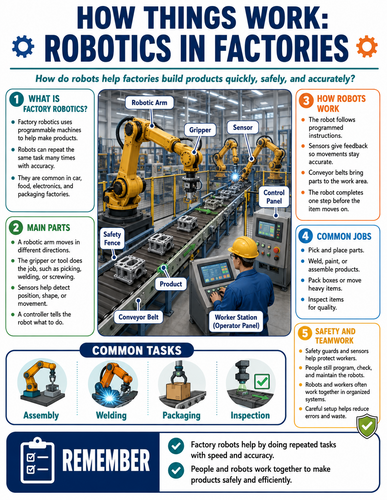 Robotics in Factories I How Things Work I Infographic