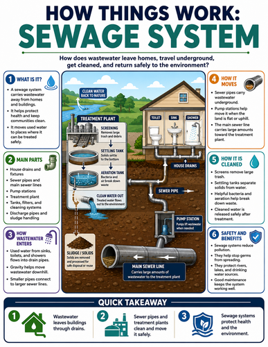 Sewage System I How Things Work I Infographic