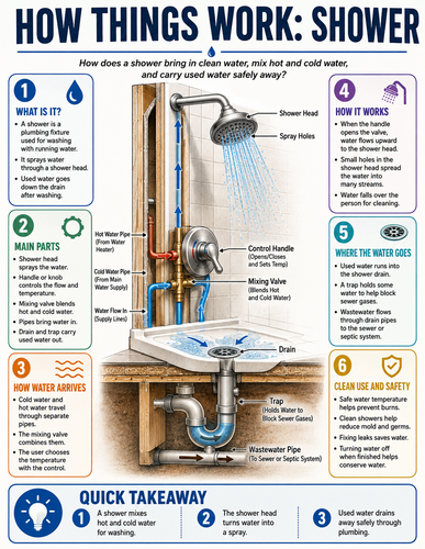 Shower I How Things Work I Infographic