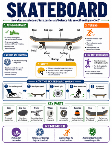 Skateboard I How Things Work I Infographic