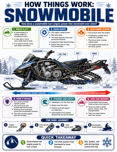 Snowmobile I How Things Work I Infographic
