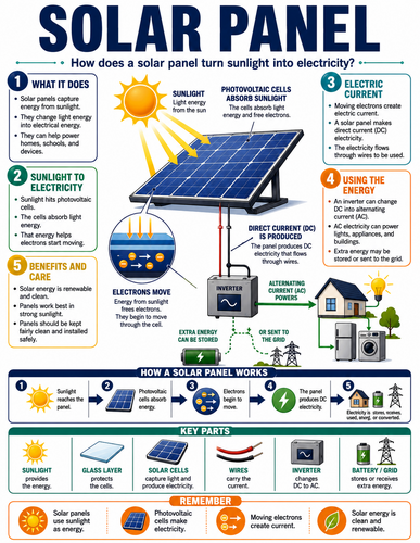 Solar Panel I How Things Work I Infographic