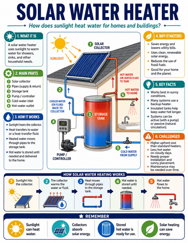 Solar Water Heater I How Things Work I Infographic