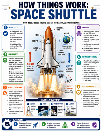 Space Shuttle I How Things Work I Infographic