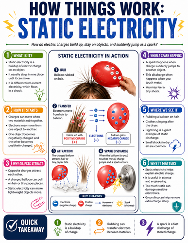 Static Electricity I How Things Work I Infographic
