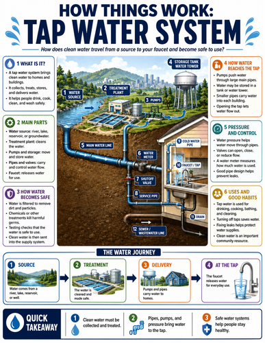 Tap Water System I How Things Work I Infographic