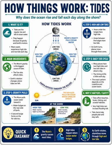Tides I How Things Work I Infographic