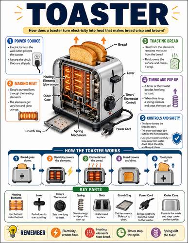 Toaster I How Things Work I Infographic