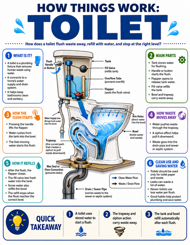 Toilet I How Things Work I Infographic