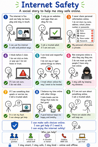 Internet Safety Social Story | Online Safety, E-Safety, Safeguarding & Digital Safety | SEND