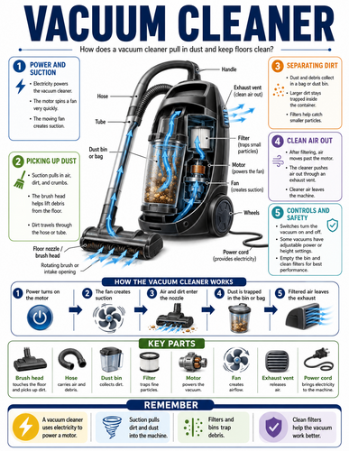 Vacuum Cleaner I How Things Work I Infographic