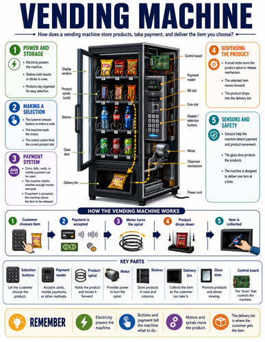 Vending Machine I How Things Work I Infographic