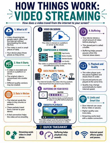 Video Streaming I How Things Work I Infographic