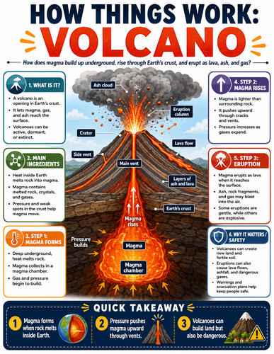 Volcano I How Things Work I Infographic