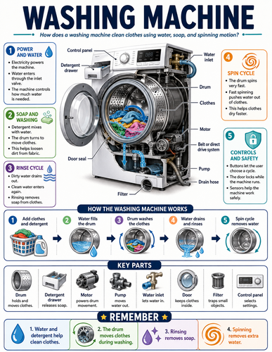 Washing Machine I How Things Work I Infographic