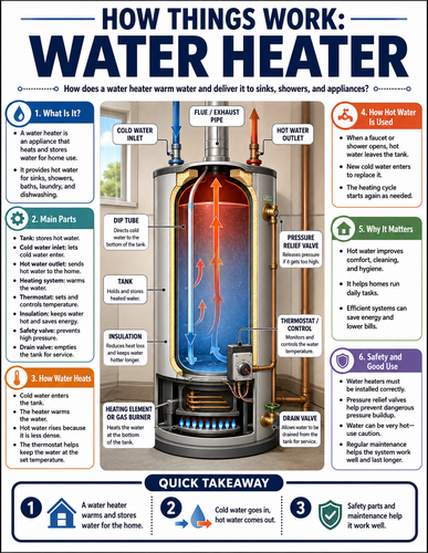 Water Heater I How Things Work I Infographic