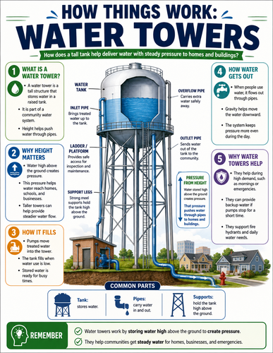 Water Towers I How Things Work I Infographic