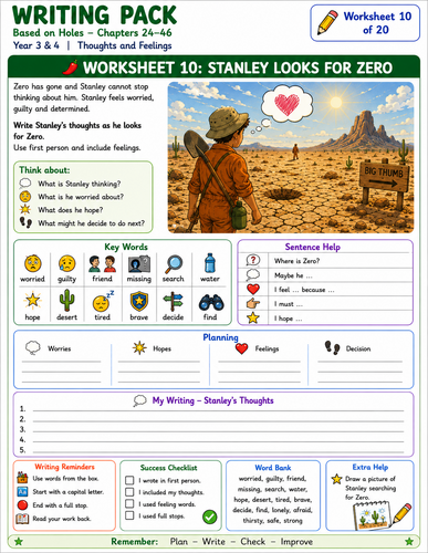 Holes by Louis Sachar – Writing Tasks & SEN-Friendly English Activities