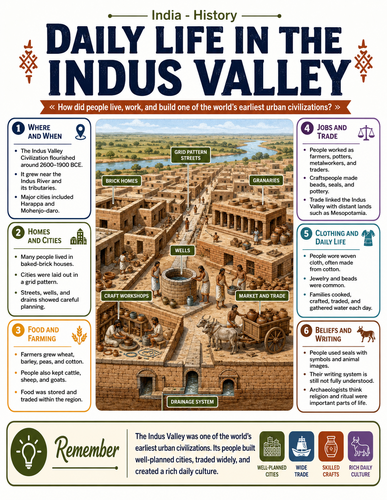 Daily Life in the Indus Valley I Infographic