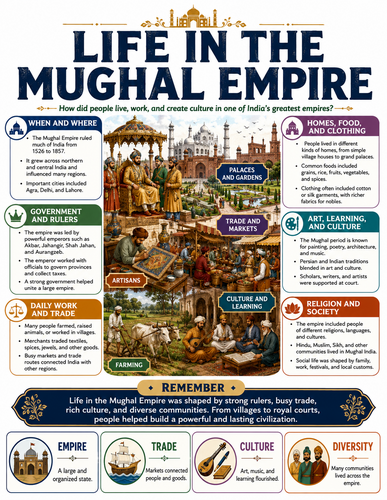 Life in the Mughal Empire I Infographic