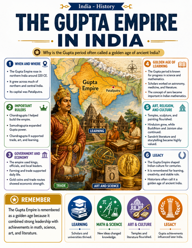 The Gupta Empire in India I Infographic