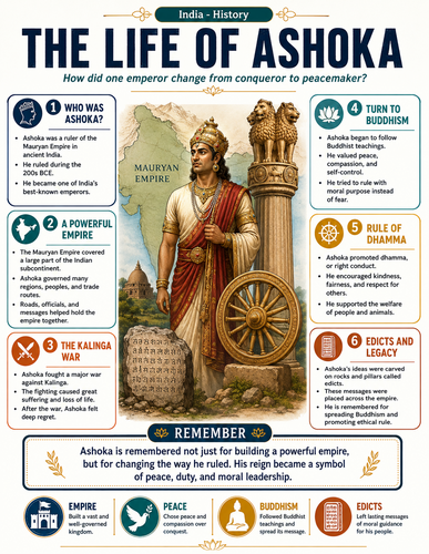 The Life of Ashoka I Infographic
