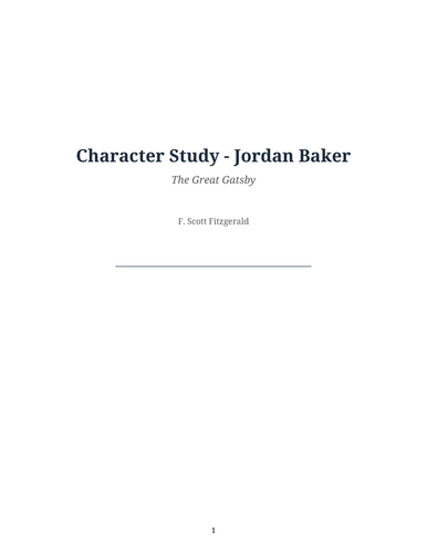 The Great Gatsby – F. Scott Fitzgerald – Jordan Baker
