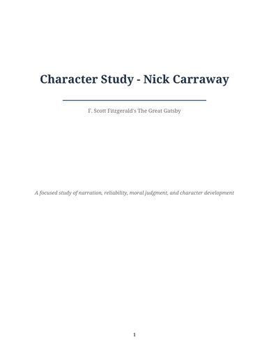 The Great Gatsby – F. Scott Fitzgerald – Nick Carraway