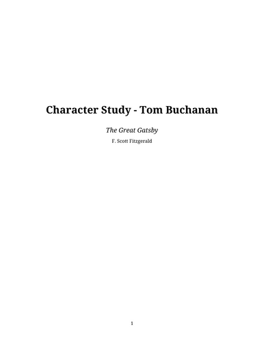 The Great Gatsby – F. Scott Fitzgerald – Tom Buchanan