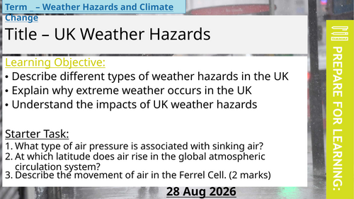 GCSE Geography - UK Weather Hazards Lesson