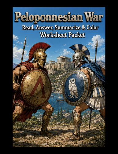Peloponnesian War  Worksheet Packet "Read, Answer, Summarize & Color"