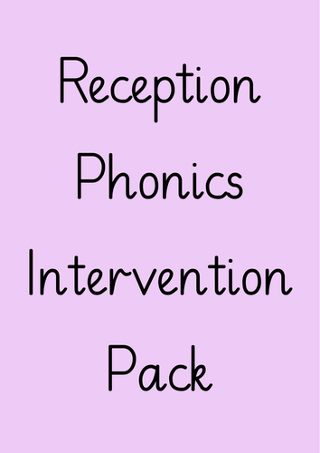 Reception Phonics Intervention Pack | EYFS