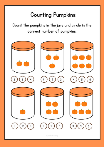 Counting Pumpkins | EYFS Maths | Autumn worksheet