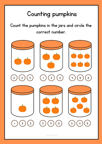 Counting Pumpkins | EYFS Maths | Autumn worksheet