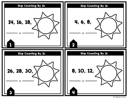 Summer Skip Counting by 2s up to 50 Task Cards | Math Activities