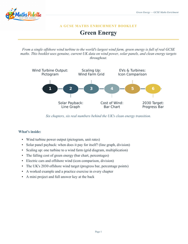 Green Energy - a GCSE Maths Enrichment Booklet