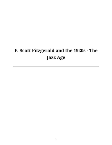 The Great Gatsby – F. Scott Fitzgerald – The Jazz Age