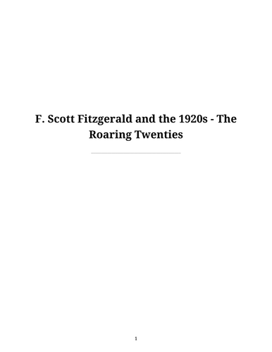 The Great Gatsby – F. Scott Fitzgerald – The Roaring Twenties