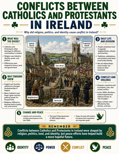Conflicts Between Catholics and Protestants in Ireland I Infographic
