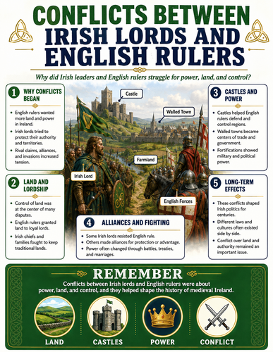 Conflicts Between Irish Lords and English Rulers I Infographic