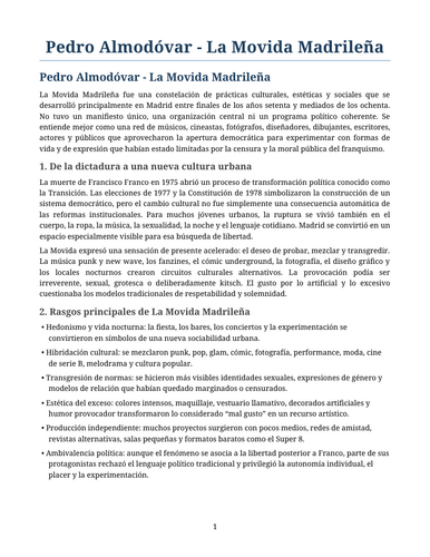 Volver – Pedro Almodóvar – La Movida Madrileña