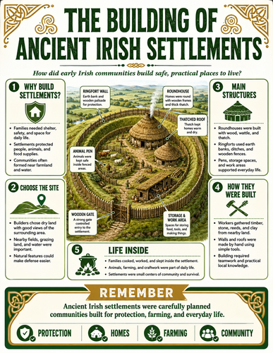 The Building of Ancient Irish Settlements I Infographic